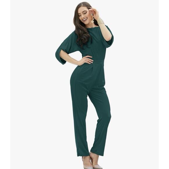 KOH KOH Womens Short Sleeve Sexy Semi Formal Cocktail OnePiece Jumpsuit Size S - Picture 1 of 6